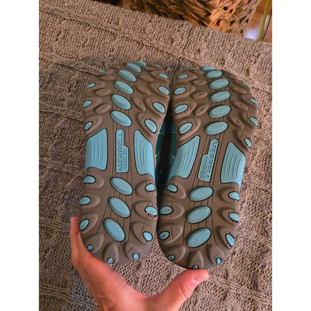 MERRELL Hydro H2O Hiker Kids Blue Teal Leather Mesh Water Sandals Size 5W